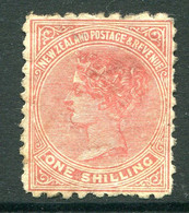 New Zealand 1882-1900 Second Sideface - P.10 X 11 - 1/- Red-brown HM (SG 235) - Toning - Unused Stamps