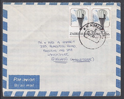 Ca0359 ZAIRE 1989, Balloon Stamps On Kamina Cover To UK - Usados