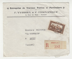 F. Yvorra & F. Fernandez, Rabat Company Letter Cover Posted Registered 1934 To La Chesnaye B220220 - Briefe U. Dokumente