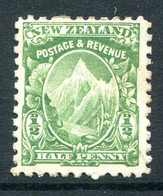 New Zealand 1900 Pictorials - Thick, Pirie Paper - P.11 - ½d Mt. Cook HM (SG 273) - Patchy Gum - Nuovi