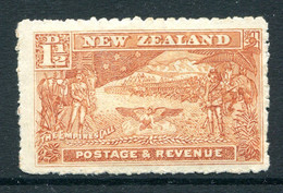 New Zealand 1900 Pictorials - Thick, Pirie Paper - P.11 - 1½d Boer War - Brown - HM (SG 275a) - Nuevos