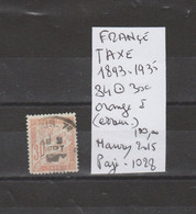 TIMBRE DE FRANÇE OBLITERE  PREOBLITERE 1893-1935  Nr 34 OBLITERE 30c ORANGE  I (erreur) COTE 100.00   € - 1893-1947
