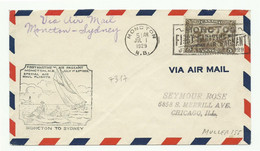 Muller 155 - Cover Fr. 5c. Canc. MONCTON 1 Jul. 1929 To Chicago + First Maritime Air Pageant Moncton Special Air Flight - Luftpost