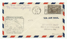 Muller 155 - Cover Fr. 5c. Canc. MONCTON 1 Jul. 1929 To Chicago + First Maritime Air Pageant Moncton Special Air Flight - Poste Aérienne