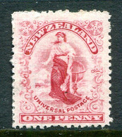 New Zealand 1904 Universal - Dot Plates - Cown Paper - P.14 - 1d Rose-carmine HM (SG 349) - Nuovi