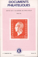Revue  De L' Académie De Philatélie - Documents Philatéliques N° 126 -4 ème Trimestre 1990 - Avec Sommaire - Filatelie En Postgeschiedenis