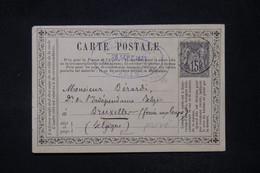 FRANCE - Carte Précurseur Avec Repiquage Commercial ( Hachette ) Au Dos, De Paris Pour Bruxelles En 1876 - L 116599 - Precursor Cards