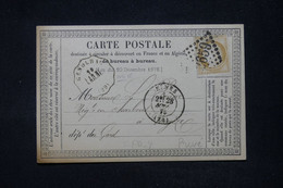 FRANCE - Carte Précurseur Avec Repiquage Commercial De Nîmes Pour Vergèze En 1873 Avec Cérès 15ct - L 116600 - Precursor Cards