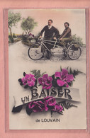 OLD  POSTCARD -   BICYCLE - BIKE - VELO - 1930'S - VELO TANDEM - UN BAISER DE LOUVAIN - BELGIUM - Autres