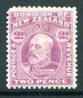 New Zealand 1909-16 King Edward VII - P.14 X 14½ - 2d Mauve HM (SG 388) - Toned Gum - Ungebraucht