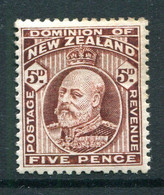 New Zealand 1909-16 King Edward VII - P.14 X 14½ - 5d Brown HM (SG 391) - Neufs