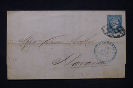 ANTILLES ESPAGNOLES - Lettre Intérieure Pour La Havane En 1859 Avec Isabellle II 1/2 R. Non Dentelé - L 116605 - Cuba (1874-1898)