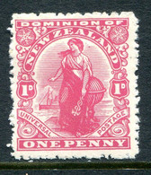 New Zealand 1909-29 1d Dominion - Lithographed NZ & Star - Colourless - 1d Carmine HM (SG 409b) - Unused Stamps