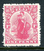 New Zealand 1909-29 1d Dominion - Lithographed NZ & Star - Colourless - 1d Carmine HM (SG 409b) - Ungebraucht