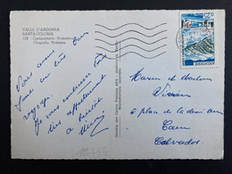 CP CHAPELLE ROMANE TP SPORTS D'HIVER 0,25 OBL.MEC.18-4 1966 ANDORRE LA VIEILLE - Lettres & Documents