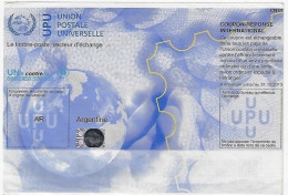Argentina 2013 International Reply Coupon Reponse UPU United Nations Against Climate Change Terrestrial Globe Hand - Lettres & Documents