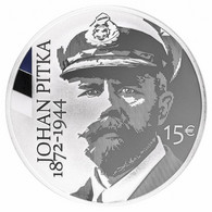 Estonia 2022 Silver Coin 15 Euro Anniversary Of Birth Of Sea Admiral Johan Pitka  Proof - Estonia