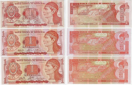 Banknote Honduras 1 Lempira 1994 2003 And 2006 Pick-76 Pick-84c And Pick-84e Unc (US$3.5) - Honduras