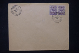 NOUVELLE CALÉDONIE - Cagou Surchargé 5ct En Paire Sur Enveloppe Avec Oblitération De Nouméa En 1918 .- L 116611 - Storia Postale