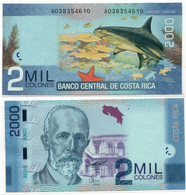 Costa Rica 2000 Mil 2009 P-275 Beautiful Brilliant UNC - Costa Rica