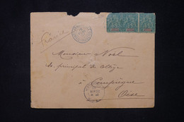 CONGO - Enveloppe De Fernan Vaz Pour  La France En 1901 Avec Type Groupe 5ct En Paire + 1 - Défauts - L 116615 - Covers & Documents