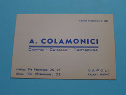 A. COLAMONICI ( Cammei - Corallo - Tartaruga ) Telef 60047 > NAPOLI ( Voir SCAN ) ! - Cartes De Visite