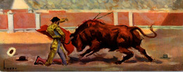 CPSM - TAUROMACHIE - Illustration FUSER - Moulinet à Genoux - Edition Visionscope (format 22.5 X 8.5) - Corrida