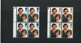 GREAT BRITAIN - 1981  ROYAL WEDDING  SET  BLOCK OF 4  MINT NH - Non Classés