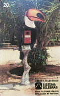 Phone Card Manufactured By Telebras In The Early 1990s - Series Stylized In The Pantanal, Depicts A Public Telephone - Teléfonos