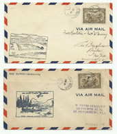 Muller 170 - 2 Covers Fr 5c. Canc. FORT RESOLUTION 15 Dec. 1929 And BAY RIVER 17 Dec. 1929USA + 3 Differents Hs First Re - Poste Aérienne