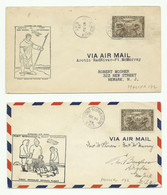 Muller 172 - 2 Covers Fr 5c. Canc. FORT McPHERSON 30 Dec. 1929 And ARTIC RED RIVER 30 Dec. 1929 + 2 Differents Hs First - Poste Aérienne