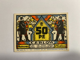 Allemagne Notgeld Carlow 50 Pfennig - Collections
