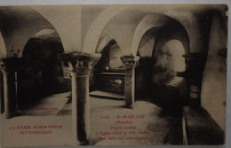50 Manche CPA St Saint Marcouf Crypte Romane église - Basse Normandie Pittoresque - Other Municipalities