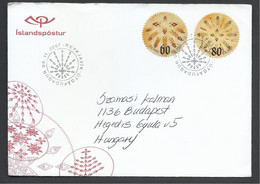 Iceland, Christmas Cover To Hungary, 2007. - Lettres & Documents