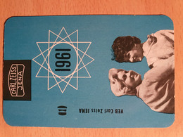 Pocket Calendar Taschenkalender DDR East Germany VEB Carl Zeiss Jena 1961 - Petit Format : 1961-70