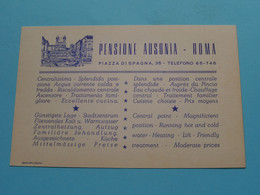 Pensione AUSONIA > ROMA Piazza Di Spagna 35 > Tel 65-745 ( Voir SCAN ) Format PK/CP ! - Visitekaartjes