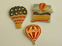 LOT DE 3 PIN'S MONTGOLFIERE - Airships