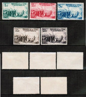 CUBA   UNISSUED 1936 COLUMUS SET Of 5 MINT O.G. LH  (CONDITION AS PER SCAN) (Stamp Scan # 810) - Neufs