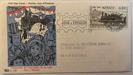 Monaco FDC Centenaire Ouverture Ligne De Chemin De Fer Nice Monaco 1968 - FDC