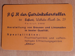 Pocket Calendar Taschenkalender DDR East Germany Erfurt 1969 PGH Der Getränkehersteller - Petit Format : 1961-70