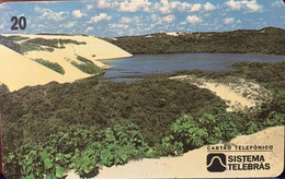 Phone Card Manufactured By Telebras In 1996 - View Of Lagoa De Genipabu - Natal - Rio Grande Do Norte - Brazil - Paesaggi