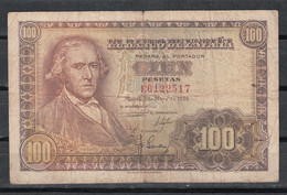 ESPAÑA - BILLETE DE 100 PESETAS DE 1948 - FRANCISCO BAYEU - USADO - 100 Peseten