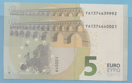 GREECE Y002I2 UNC CONSECUTIVE NUMBERS - 5 Euro