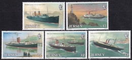 MiNr. 491 - 495  Großbritannien-Jersey Einrichtung Der Schifffahrtslinie Weymouth-Kanalinseln - Postfrisch/**/MNH - Schiffahrt