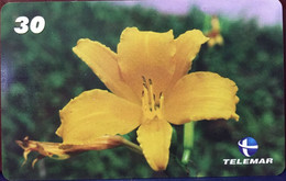 Phone Card Manufactured By Telemar In 2001 - Lírio Amarelo - Bloemen