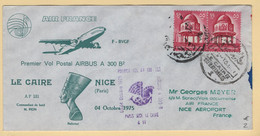 1er Vol - Le Caire Nice - 1975 - Egypte France - Poste Aérienne