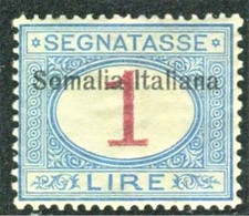 SOMALIA 1909 SEGNATASSE 1 LIRA * GOMMA ORIGINALE - Somalia