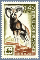 France 1969 MiNr. 1683 Frankreich Animal European Mouflon WWF 1v   MNH** 1,00 € - Ongebruikt