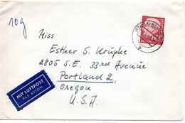 56792 - Bund - 1957 - 80Pfg. Heuss I EF A. LpBf BAYREUTH -> Portland, OR (USA) - Lettres & Documents