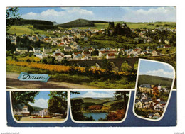Rhénanie Palatinat En 1960 Luft Und Kneippkurort DAUN Eifel Mit Badehaus Burg Und Gemündener Maar Viaduc - Daun